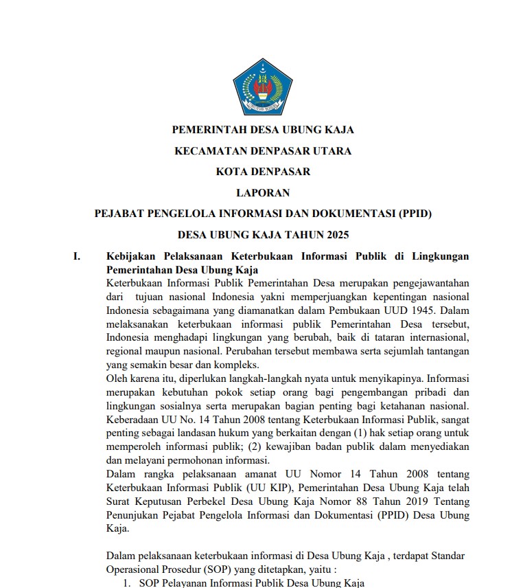 Transparansi Terjaga, Desa Ubung Kaja Sampaikan Laporan dan Evaluasi Layanan Publik Secara Berkala